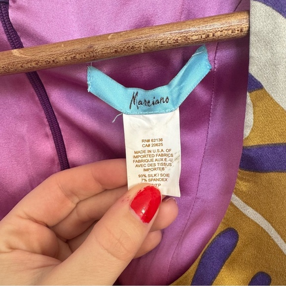 Vintage Mariano floral y2k silk Dress in Purple and Green Y2K beach tropical XS - Picture 4 of 6